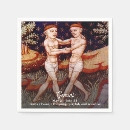 Guardanapo De Papel Gemini, a Festa de aniversário dos Sinais Gêmeos Z