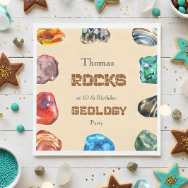 Guardanapo De Papel Gemstone da festa de aniversário geológica