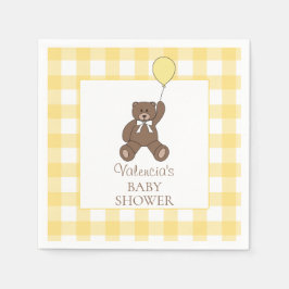 Guardanapo De Papel Gender Neutral Yellow Teddy Bear Baby Shower