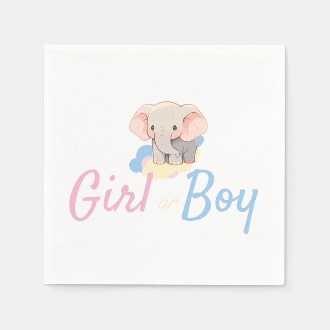 Guardanapo De Papel Gender Reveal Boy or Girl? (Frente)