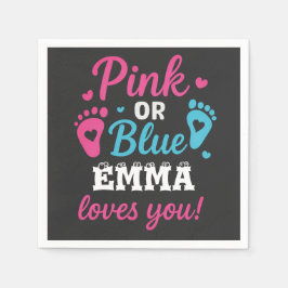 Guardanapo De Papel Gênero Personalizado Revelar Rosa ou Azul Bebê