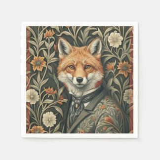 Guardanapo De Papel Gentleman Fox in Evening Attire Vintage Woodland