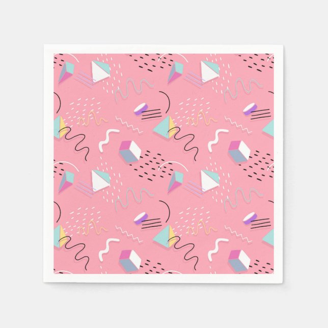 Guardanapo De Papel Geometria e pretos dos anos 90 (Frente)