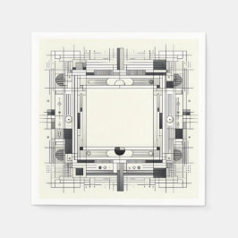 Guardanapo De Papel Geometric Linework Frame