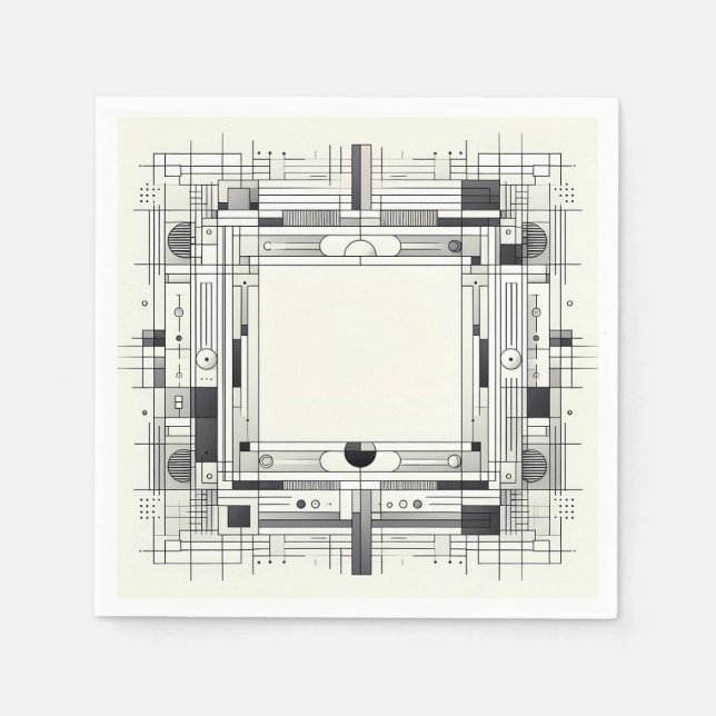Guardanapo De Papel Geometric Linework Frame (Frente)