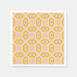 Guardanapo De Papel Geometric pattern in blue and orange diamond shape