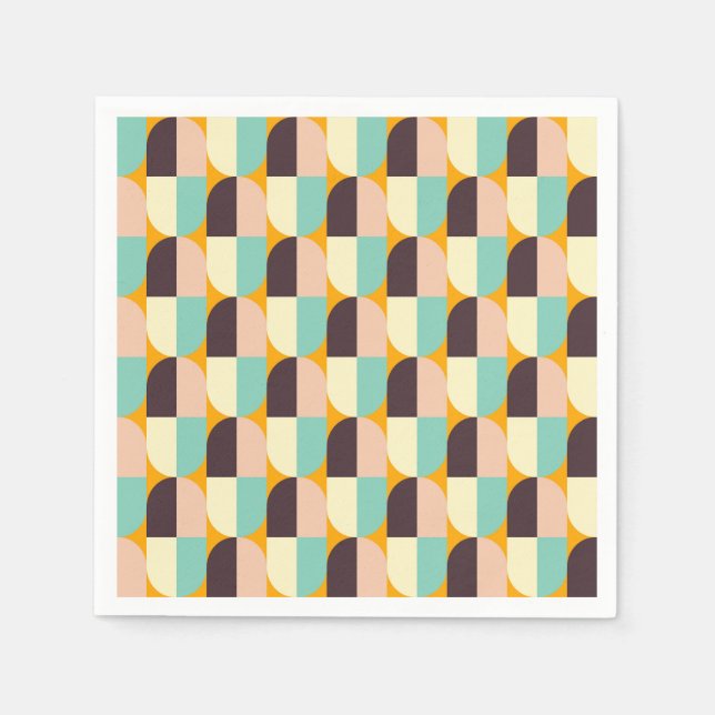 Guardanapo De Papel Geometric pattern with overlapping half-circles (Frente)