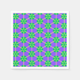 Guardanapo De Papel Geometric Starburst in Purple, Green and Yellow