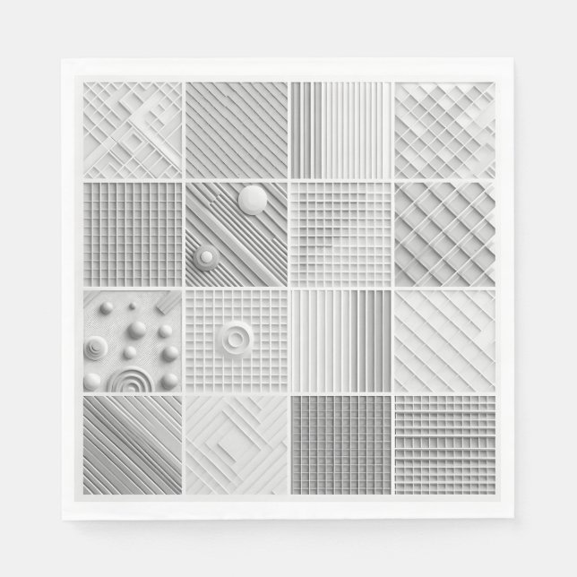 Guardanapo De Papel Geometric Texture Grid  (Frente)