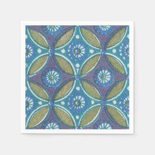 Guardanapo De Papel Geométrica do círculo verde azul-russa egípcio
