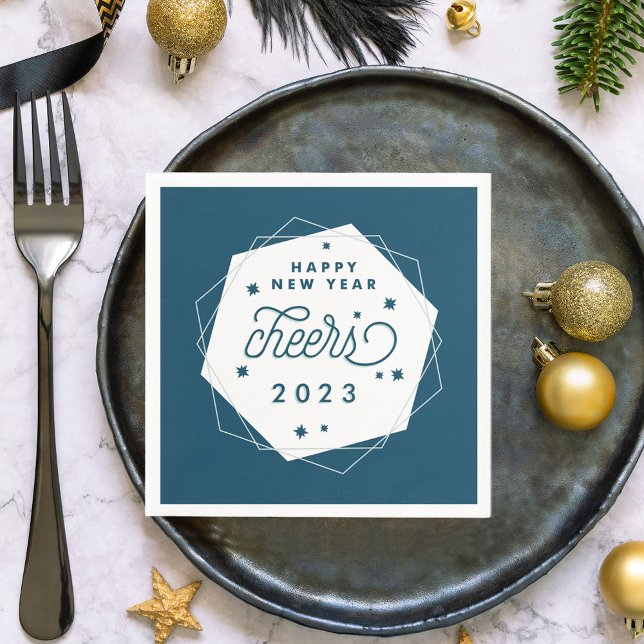 Guardanapo De Papel Geométrico Cheer | Festa de Ano Novo (Criador carregado)