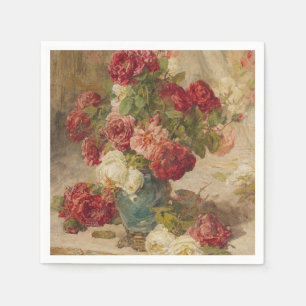 Guardanapo De Papel Georges Jeannin - Uma Vida Estática com Rosas em u