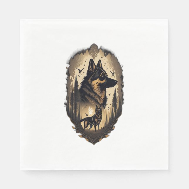 Guardanapo De Papel German shepherd 007 (Frente)