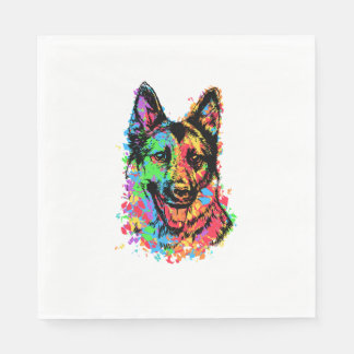 Guardanapo De Papel German shepherd Colorido