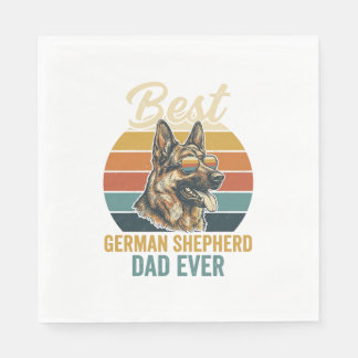 Guardanapo De Papel German Shepherd Dad Vintage Sunset Shirt Design