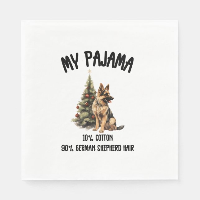 Guardanapo De Papel German shepherd e Natal, Design de Cachorro Engraç (Frente)