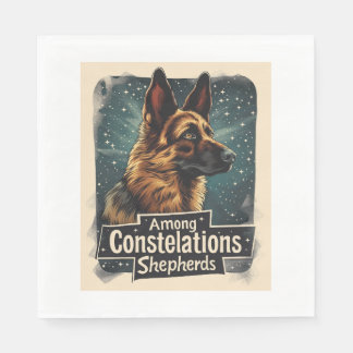 Guardanapo De Papel German shepherd entre constelações