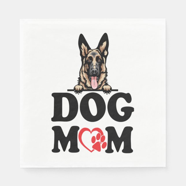 Guardanapo De Papel German shepherd - German shepherd Cachorro Mãe (Frente)