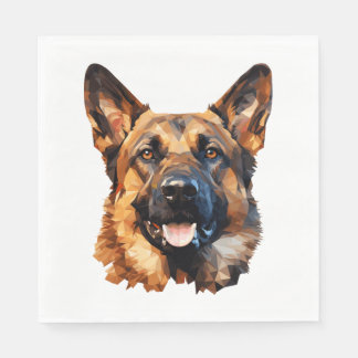Guardanapo De Papel German shepherd legal no estilo polígono Clássico