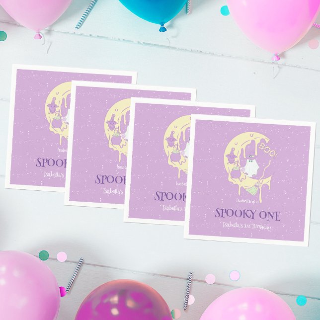 Guardanapo De Papel Ghost Moon Cute Spooky Um primeiro aniversario de  (Criador carregado)