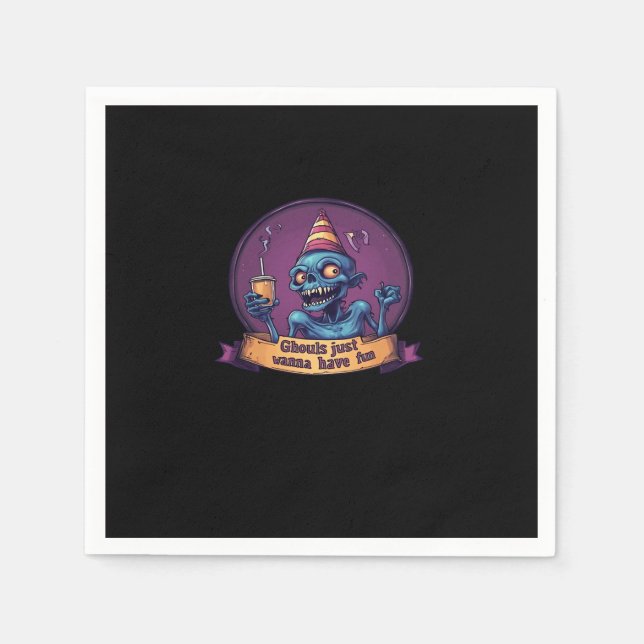 Guardanapo De Papel Ghouls Só Quer Divertir-Se Com Lúcio E Engraçado (Frente)