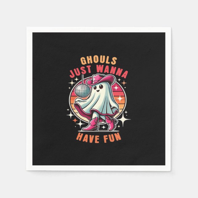 Guardanapo De Papel Ghouls Só Quer Divertir-Se Com O Disco Retroativo (Frente)