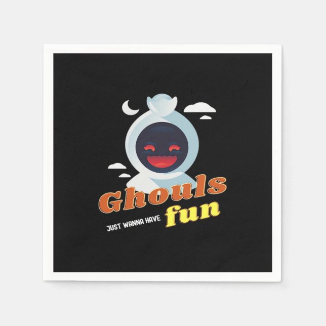Guardanapo De Papel Ghouls Só Quer Divertir-Se Halloween E Cotação (Frente)