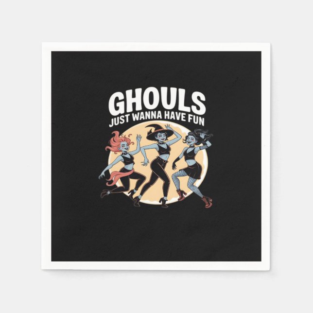 Guardanapo De Papel Ghouls Só Quer Divertir-Se, Outono E Básico (Frente)