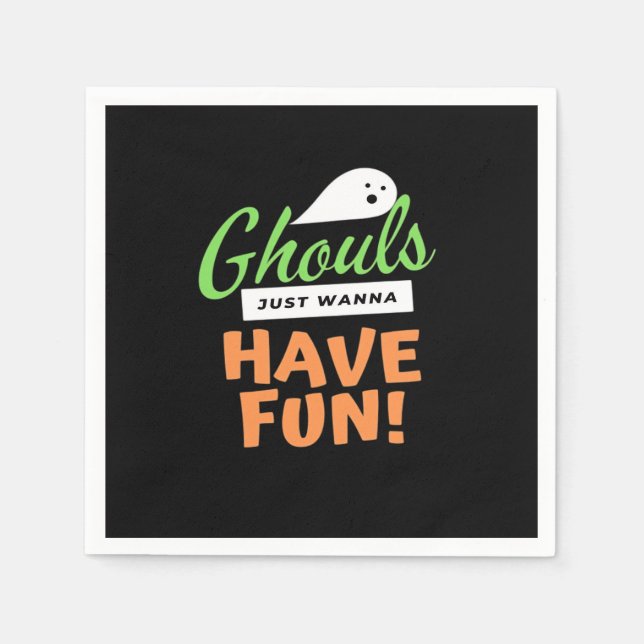 Guardanapo De Papel Ghouls Só Quer Se Divertir - Halloween Ghouls Fund (Frente)