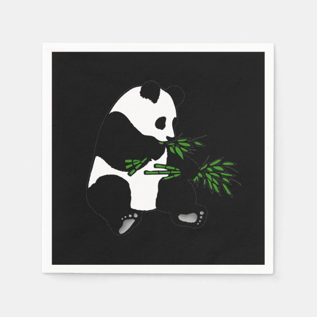 Guardanapo De Papel Giant Panda Come Bamboo Black (Frente)