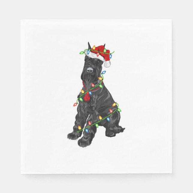 Guardanapo De Papel Giant Schnauzer Lover Xmas Papais noeis Giant Schn (Frente)