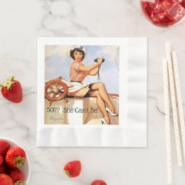 Guardanapo De Papel Gil Elvgren Pin Up Vestindo Chapéu de Capitão Binó