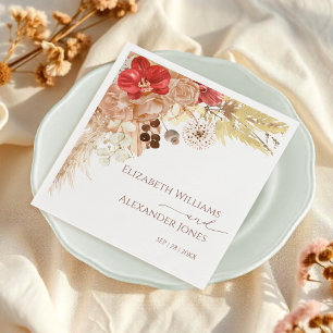 Guardanapo De Papel Gilded Watercolor Boho Floral Wedkins