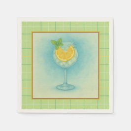 Guardanapo De Papel Gin & Tonic Cocktail Napkin - Xadrez de Casa
