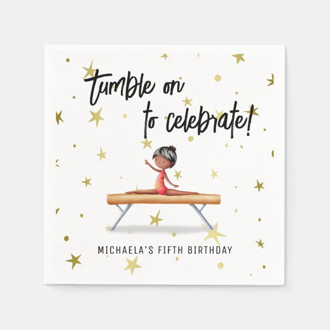 Guardanapo De Papel Ginástica Simples Menina do Feixe de Equilíbrio de (Frente)