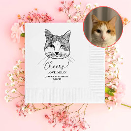 Guardanapo De Papel Ginger White Cat Cheers Personalizados
