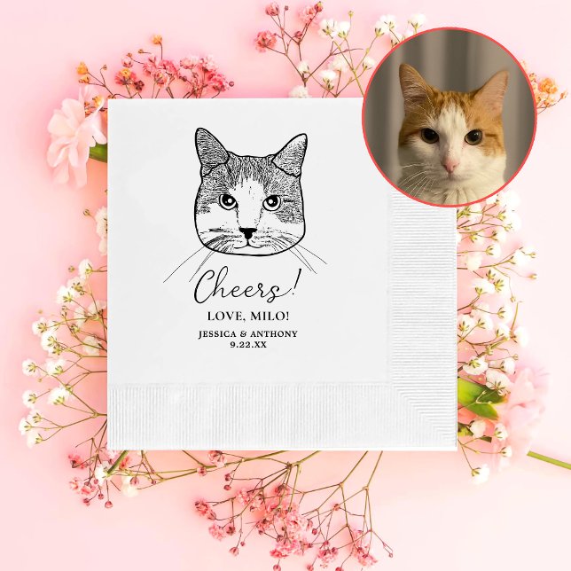 Guardanapo De Papel Ginger White Cat Cheers Personalizados (Criador carregado)
