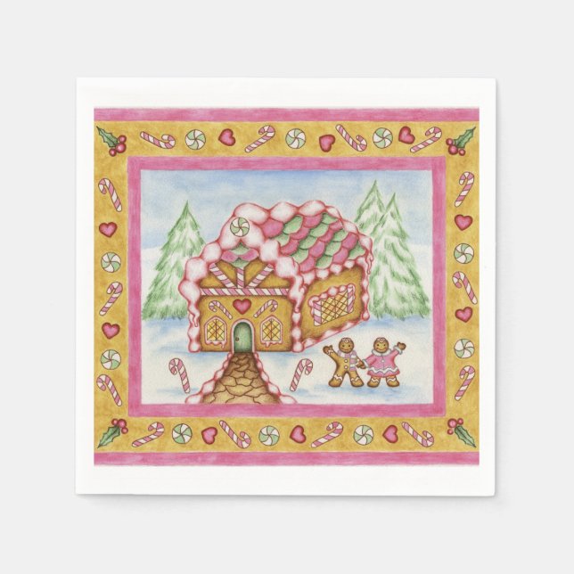 Guardanapo De Papel Gingerbird House Napkins (Frente)