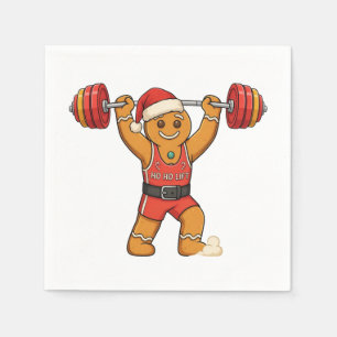 Guardanapo De Papel Gingerbread Levantador de Peso Natal 2026 Férias