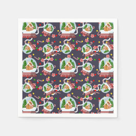 Guardanapo De Papel Gingerbread Snow Globes