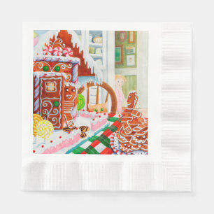 Guardanapo De Papel GINGERBREAD SURPRISE Papel de Almofada Cozido Napk