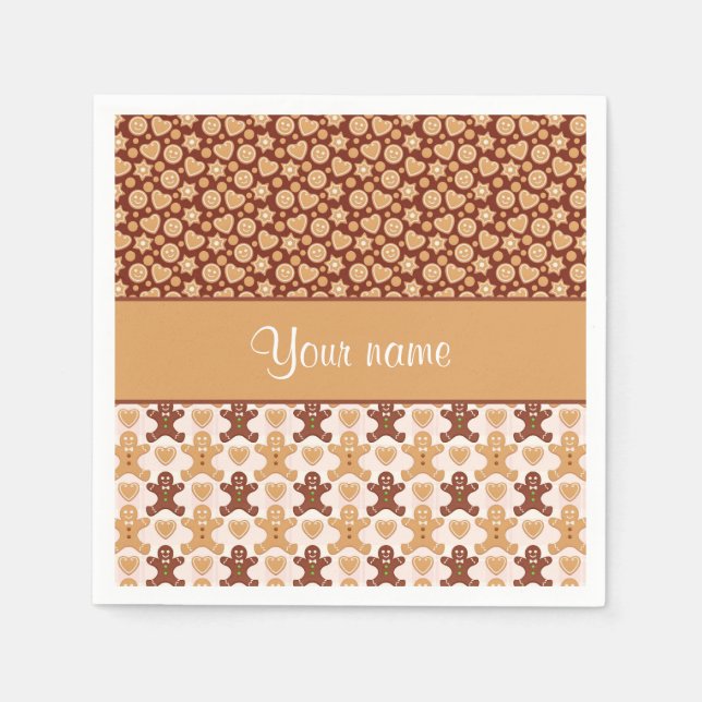 Guardanapo De Papel Gingercake Men Faces and Hearts (Frente)