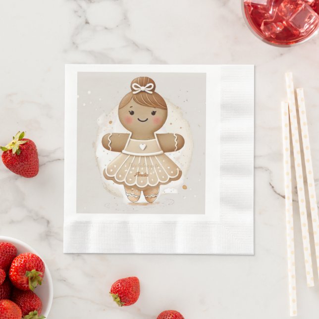 Guardanapo De Papel Gingerpão Ballerina Napkin personificado (Insitu)