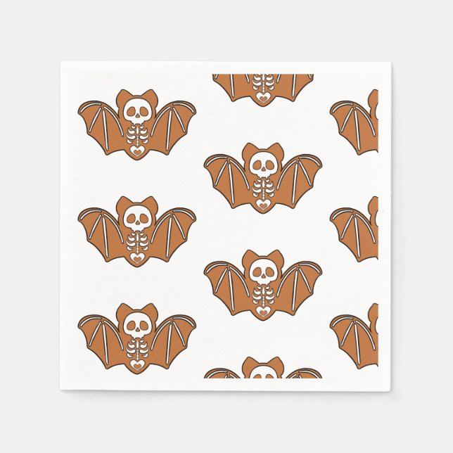 Guardanapo De Papel Gingerpão Skeleton Bat (Frente)