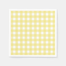 Gingham amarelo pálido e branco