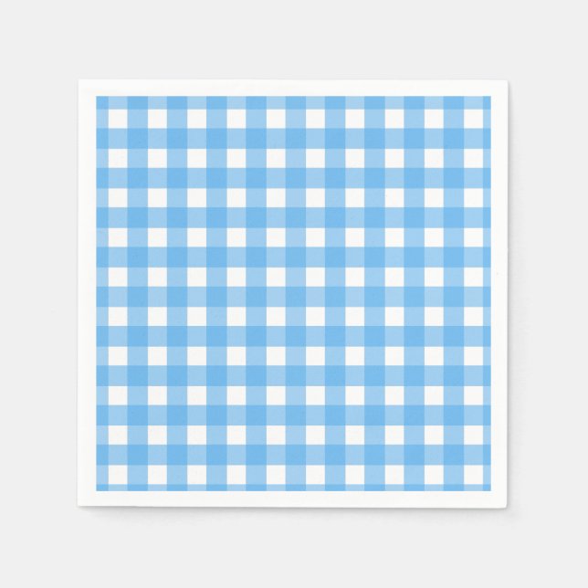 Guardanapo De Papel Gingham azul (Frente)