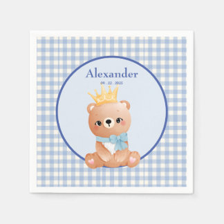 Guardanapo De Papel Gingham Azul Do Urso Cinto