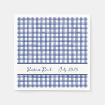 Gingham Azul Náutico de Verão, 4 de Julho Xadrez
