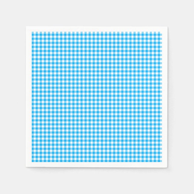 Guardanapo De Papel Gingham-Caribe Papel Azul Nápoles (Frente)