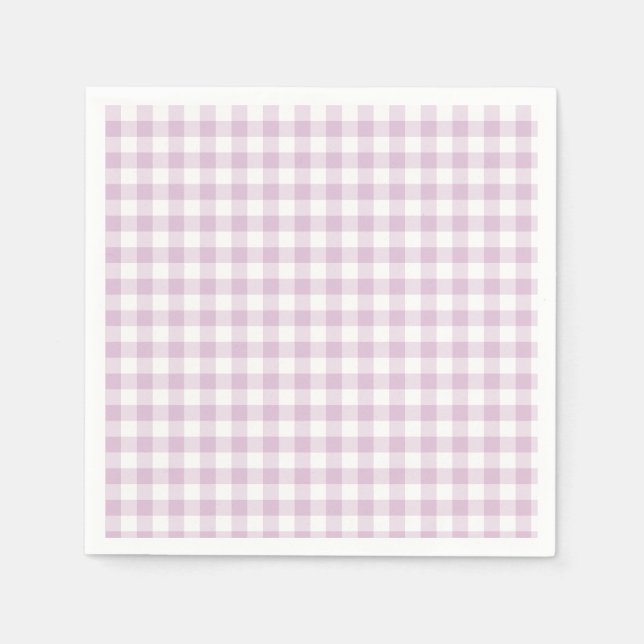Guardanapo De Papel Gingham Clássico do Início do Outono | Lilás Quent (Frente)